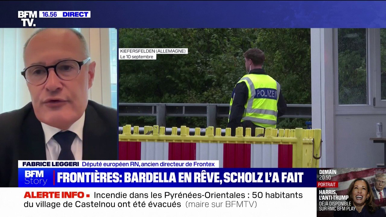 Contrôle aux frontières en Allemagne: "Le chancelier allemand social-démocrate se rallie au programme du Rassemblement national", réagit Fabrice Leggeri (député européen RN)