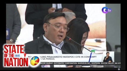 Roque, muling pinaaaresto matapos i-cite in contempt ng Kamara sa pangalawang pagkakataon | SONA