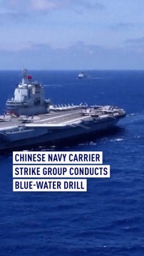 Chinese navy carrier strike group conducts drill