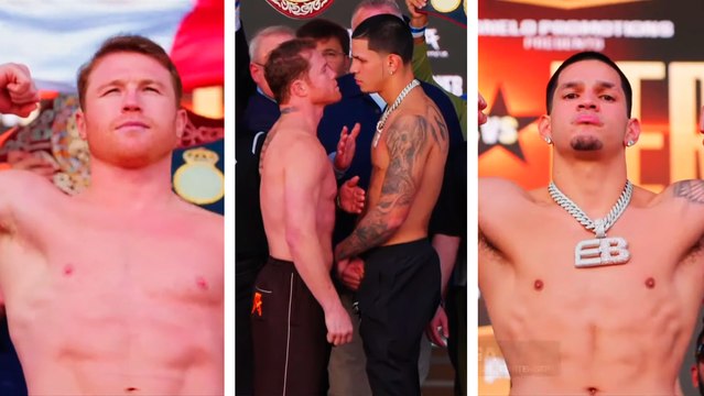 Canelo Álvarez y Edgar Berlanga superan la báscula y regalan intenso cara a cara en Las Vegas