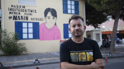 Aydınlı turizmci, elektrik trafosuna Narin Güran'ın resmini yaptı