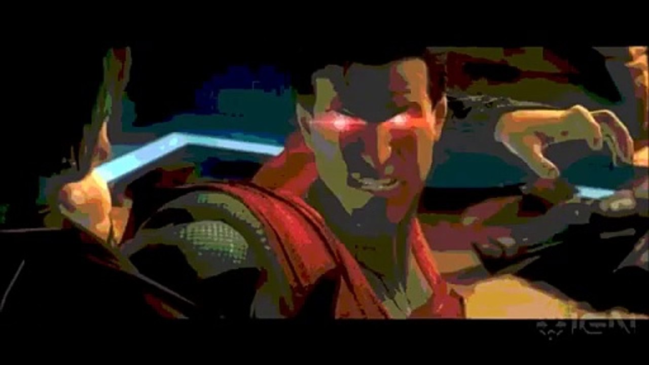 Superman Pushes His fist Into Joker's Chest for Three Mintues