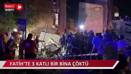 Fatih'te 3 katlı bina çöktü!