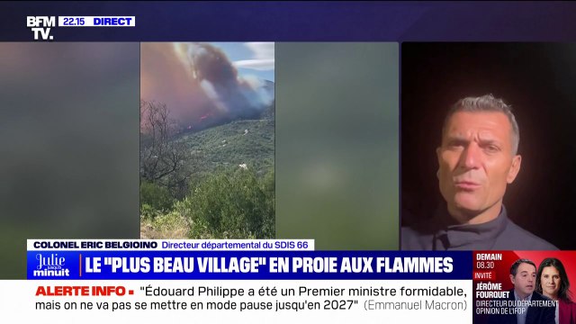 Incendie dans les Pyrénées-Orientales: Nous restons très mobilisés sur ce feu avec 800 sapeurs-pompiers qui travaillent d'arrache-pied sur le terrain , indique le directeur du SDIS 66