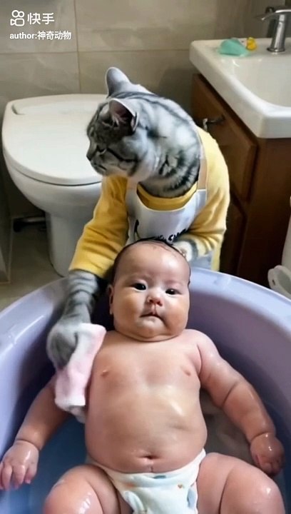 Cat Nursing human baby