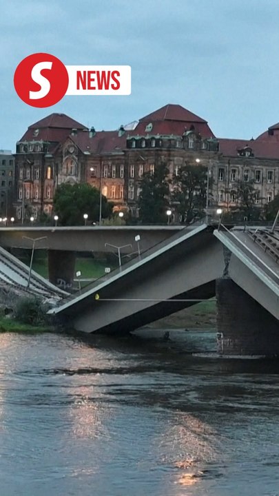 Collapsed Dresden bridge demolished as city braces for flooding