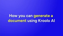 Create Documents Using Kroolo AI
