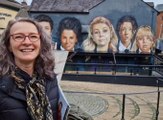 Tourists give their views on Derry Girls mural new pub awning