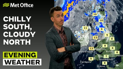 Met Office Evening Forecast 13/09/24 - Rain Scotland and Northern Ireland, dry elsewhere