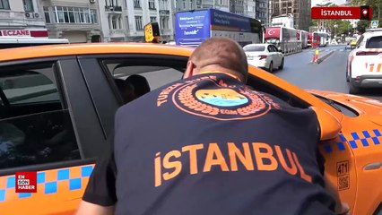 Taksim'de taksimetre açmayan taksilere ceza