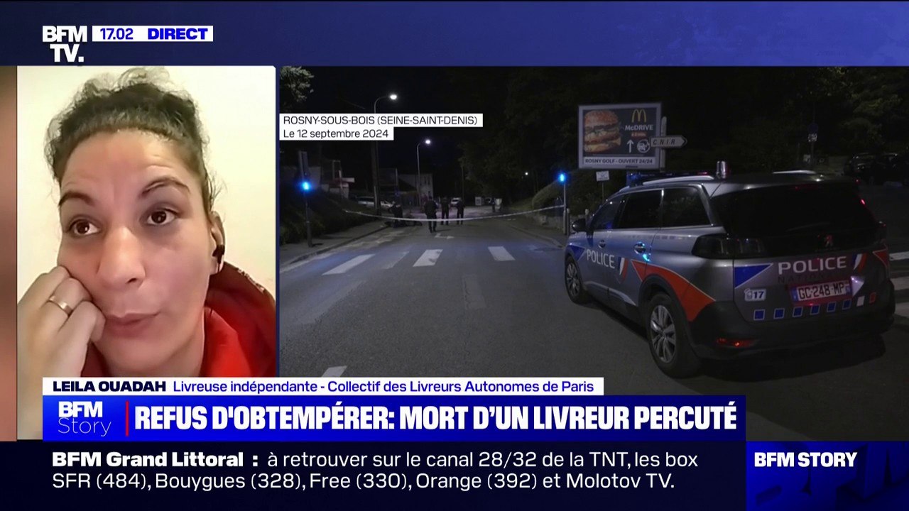 Livreur tué par un automobiliste en refus d'obtempérer: "On a très peu d'assurance, très peu de sécurité, très peu de protection", réagit Leila Ouadah (Collectif des livreurs autonomes de Paris)