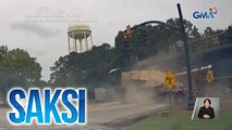Truck at karga nitong military tank, wasak nang salpukin ng tren | Saksi