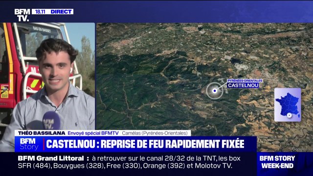 Incendie dans les Pyrénées-Orientales: une reprise du feu rapidement maîtrisée