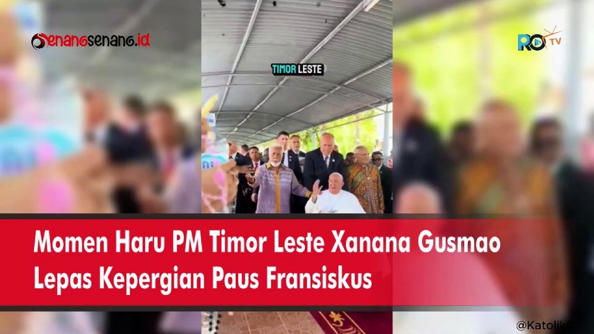 Momen Haru PM Timor Leste Xanana Gusmao Melepas Kepergian Paus Fransiskus