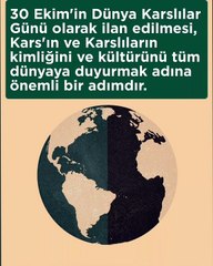 30 Ekim Dünya Karslılar günü hakkında bilgiler