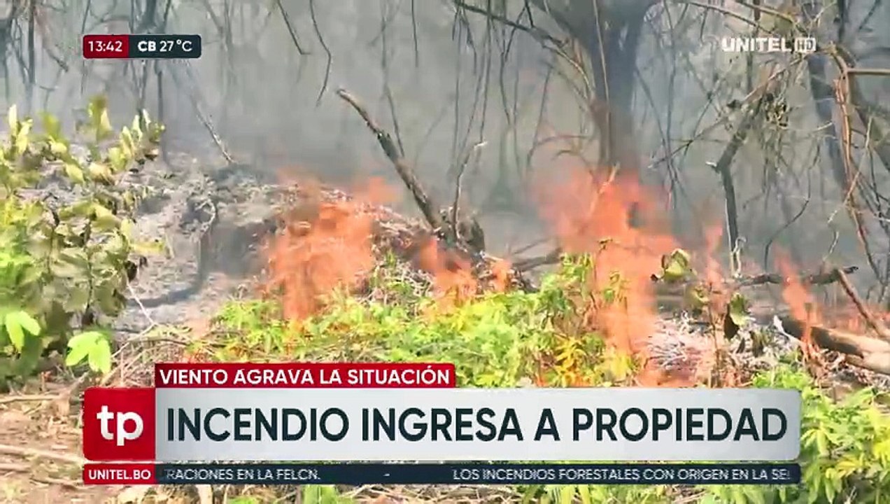 Santa Cruz: Fuertes vientos agravan la situación de los incendios en Concepción