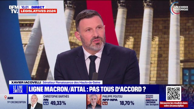 Législatives: Xavier Iacovelli (Renaissance) ne comprend pas la position de Bruno Le Maire de refuser de voter pour un candidat LFI au second tour