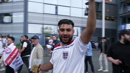 England fans celebrate after Euro 2024 win against Slovakia