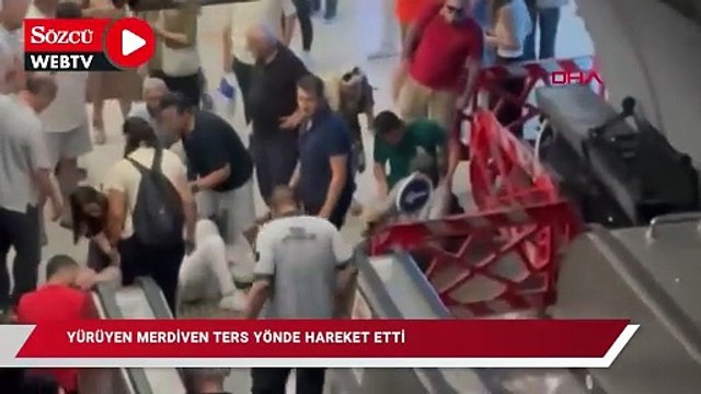 Yürüyen merdiven ters yöne hareket etti: Yaralılar var
