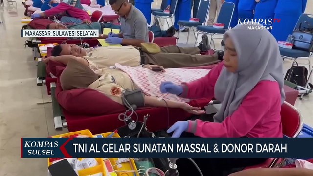 TNI AL Gelar Sunatan Massal & Donor Darah di Mako Lantamal 6 Makassar