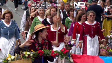 Descargar video: Zurigo, balli e canti popolari alla Festa federale dei costumi