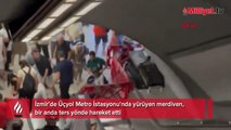 İzmir metrosunda 'yürüyen merdiven' arızası!