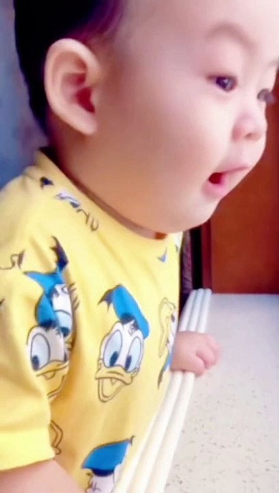 Cute baby amazing action.