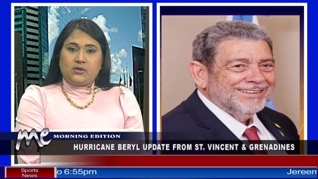 PRIME MINISTER DR. RALPH GONZALVES GIVES AN UPDATE ON HURRICANE BERYL DURING MORNING EDITION