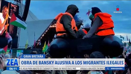 Bansky realiza obra alusiva a los migrantes ilegales