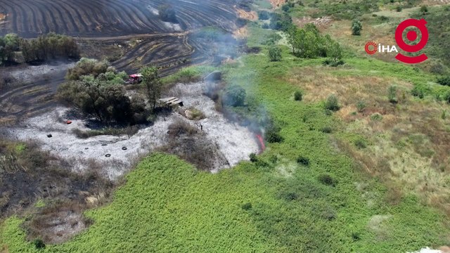 Arnavutköy’de otluk alanda çıkan yangın rüzgarın etkisiyle büyüyerek tarım arazisine sıçradı.