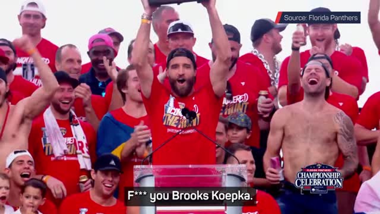 'F*** you Brooks Koepka' Florida Panthers celebrate Stanley Cup win