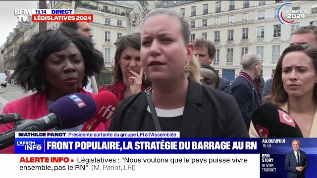 Législatives: Nous voulons fédérer le peuple , déclare Mathilde Panot, députée élue NFP-LFI, à son arrivée à l'Assemblée nationale