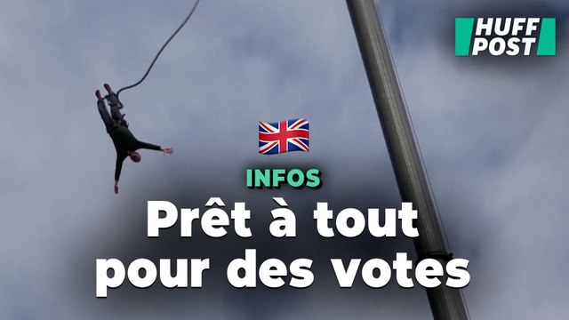 Pour les élections au Royaume-Uni, ce candidat se jette littéralement dans le vide