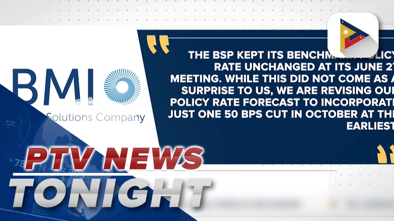 BMI sees BSP cutting rates by 50 basis points in 2024
