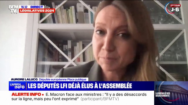 Législatives: Aurore Lalucq (Place Publique) dénonce une position irresponsable du camp présidentiel et appelle les candidats de la majorité sortante à se désister lorsqu'ils sont en troisième position