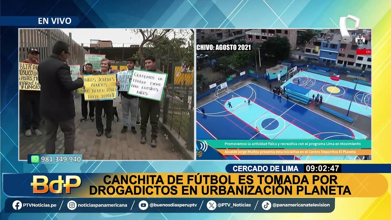 Drogadictos se adueñan de canchita de fútbol en Cercado de Lima: fue inaugurada en 2021