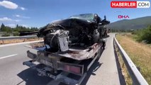 İnegöl'de TIR, kamyonet ve 2 cipin karıştığı kaza: 2 yaralı