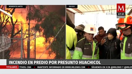 Se registra incendio en lote por presunto huachicol en Nezahualcóyotl