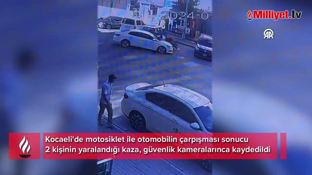 2 kişinin yaralandığı trafik kazası güvenlik kamerasında