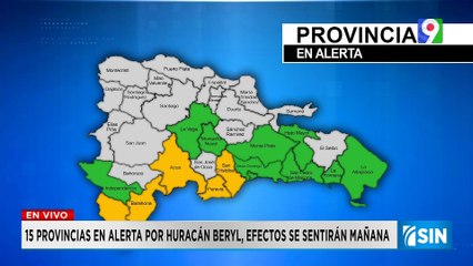 Huracán Beryl amenaza 15 provincias del país | Primera Emisión SIN