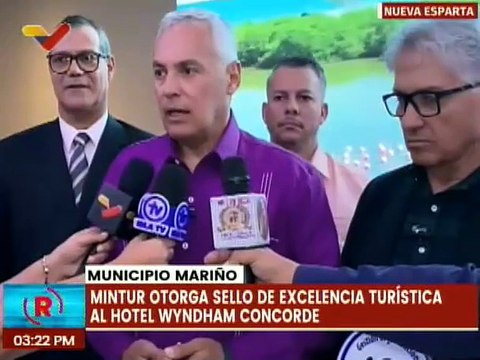 Mintur otorga el sello de calidad turística al Hotel Wyndham Concorde del estado Nueva Esparta