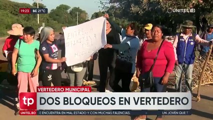 Santa Cruz: Padres de familia boquean el vertedero y exigiendo la entrega de módulos educativos