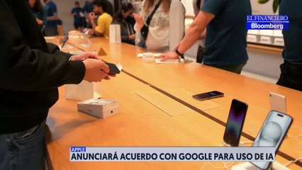 Apple podría utilizar IA de Google, según Bloomberg