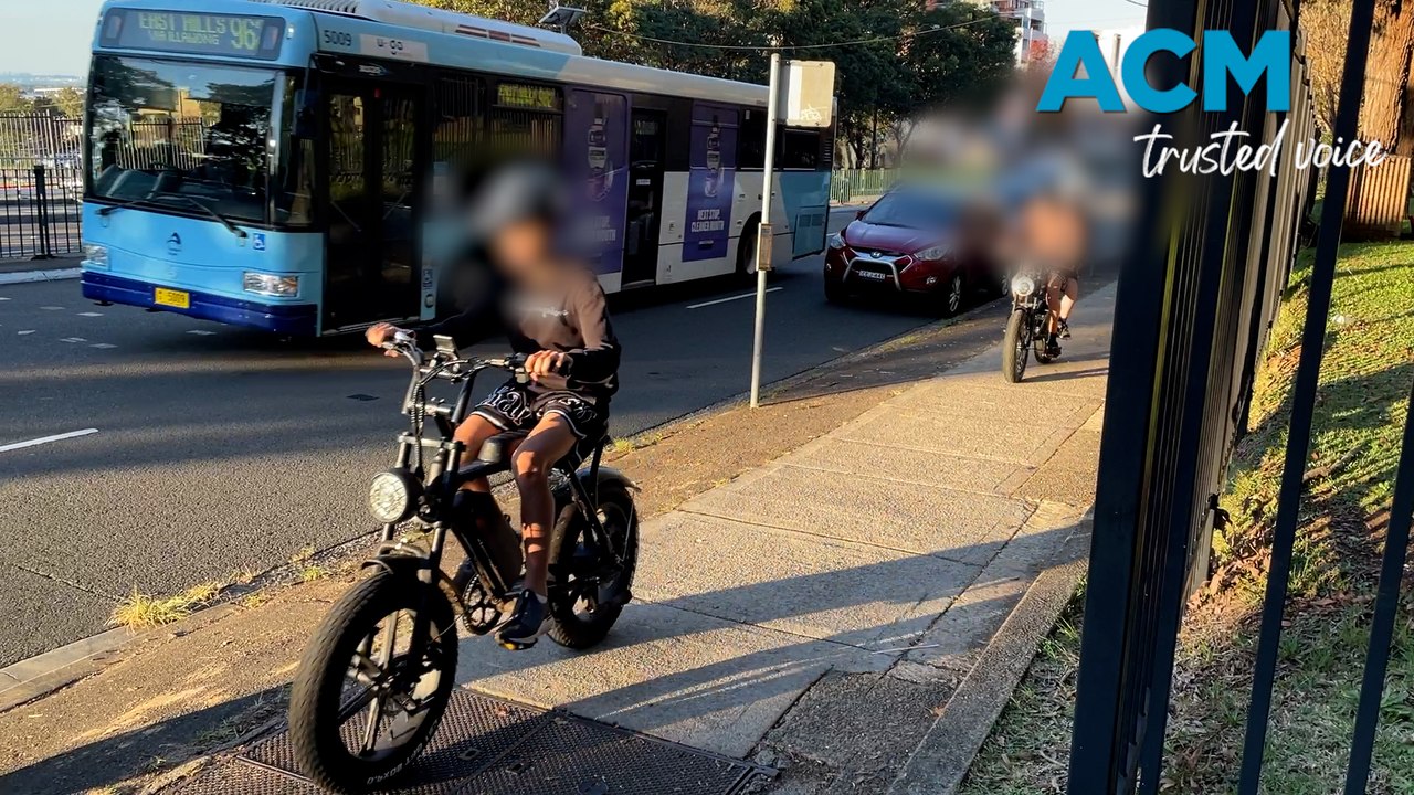 E-bikes on narrow footpath at Miranda