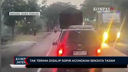 Tak Terima Disalip, Sopir di Sragen Acungkan Senjata Tajam