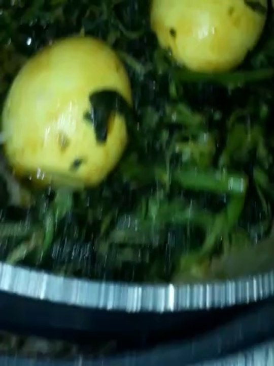 Keerai style food,vegetable and boiled eggs