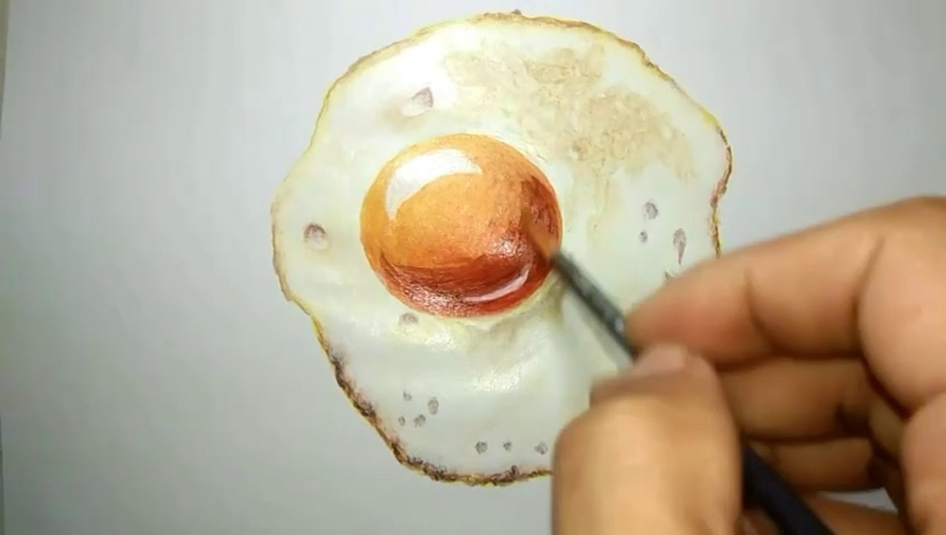 ⁣Cara Melukis Telor Ceplok / How to paint fried eggs