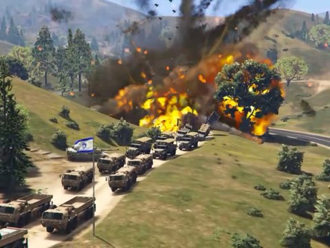 Irani Fighter Jets, War Drones & Helicopters Attack on Israeli Army Convoy in Jerusalem - GTA 5