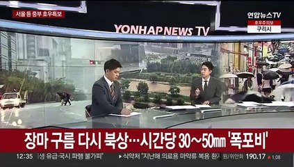 [뉴스센터] 장마 구름 다시 북상…시간당 30~50㎜ '폭포비'