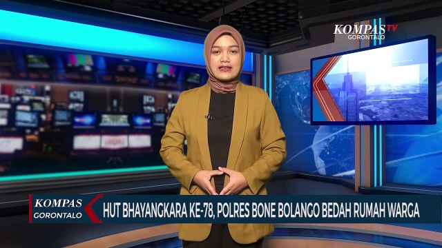 Peringati HUT Bhayangkara Ke-78, Seorang Warga Terima Bantuan Bedah Rumah Dari Polres Bone Bolango